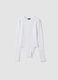 White fitted stretch cotton bodysuit with crew neck_3