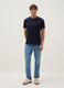 T-shirt azul de algod&atilde;o puro, regular fit_0