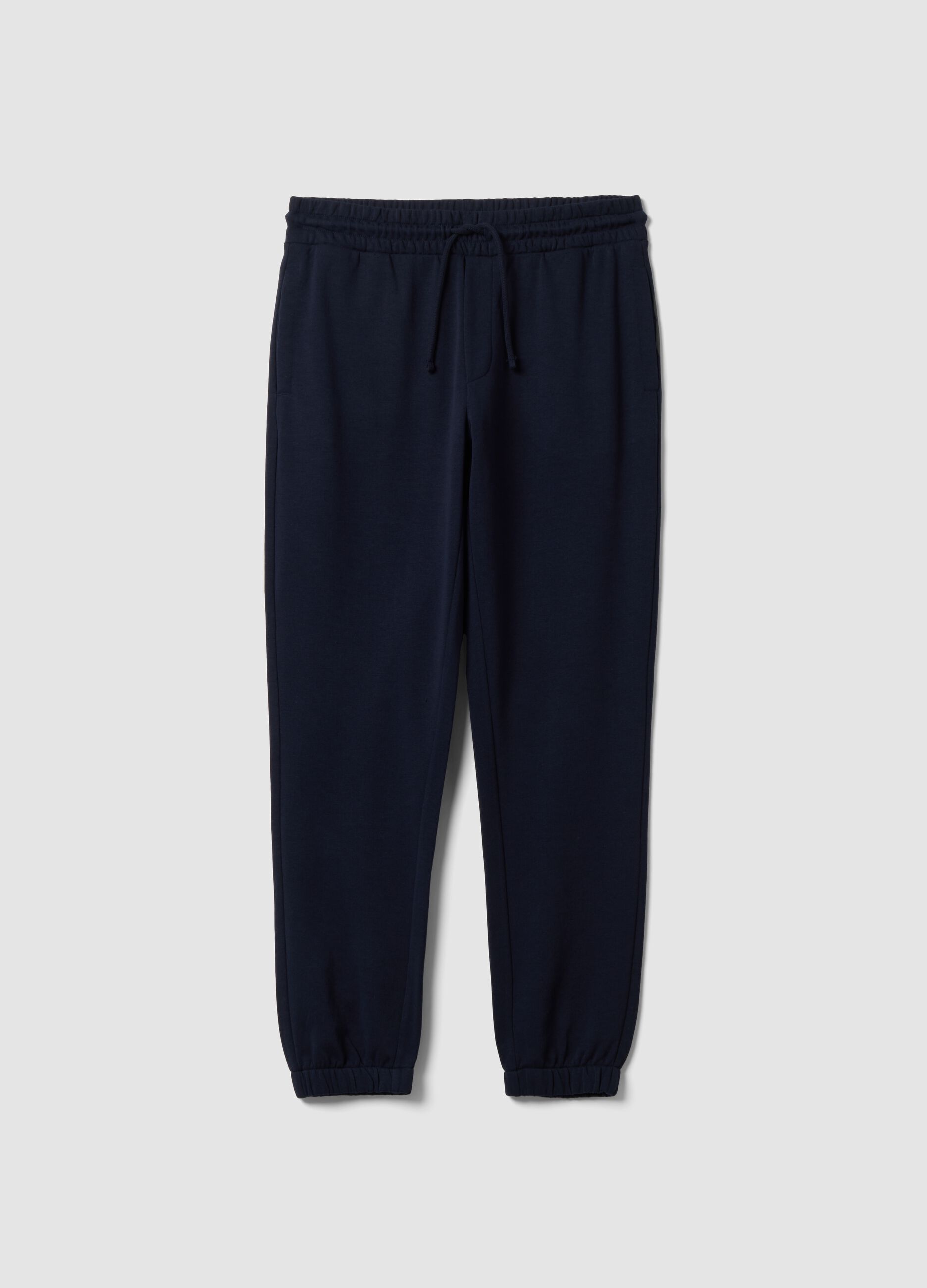 Pantaloni jogger blu in misto cotone regular fit