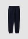 Pantaloni jogger blu in misto cotone regular fit_4