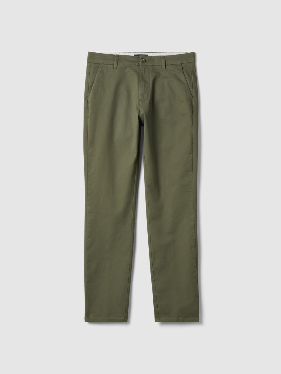 Slim Fit Green Stretch Cotton Chinos_4