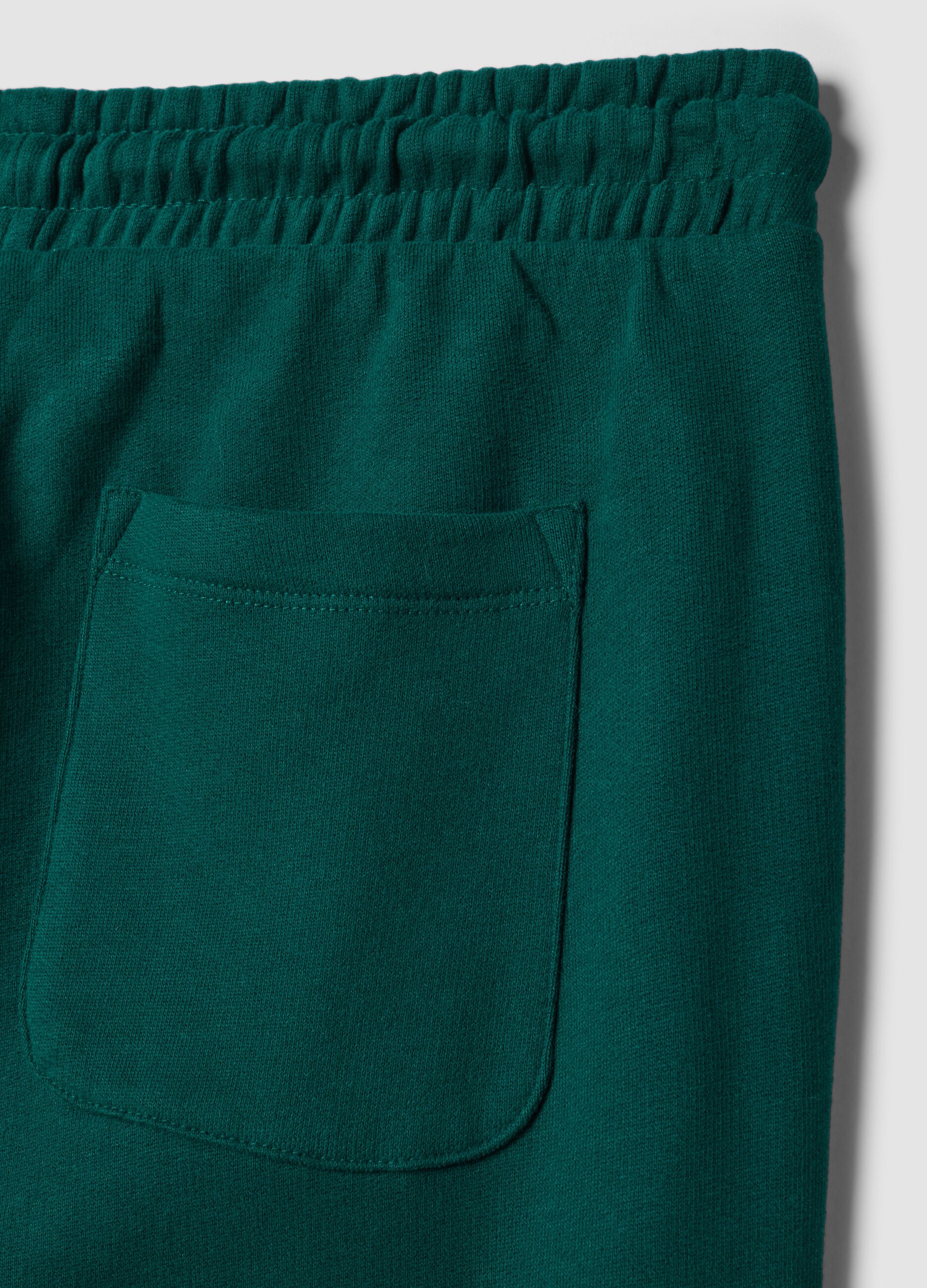 Jogger verdi in puro cotone stile college regular fit
