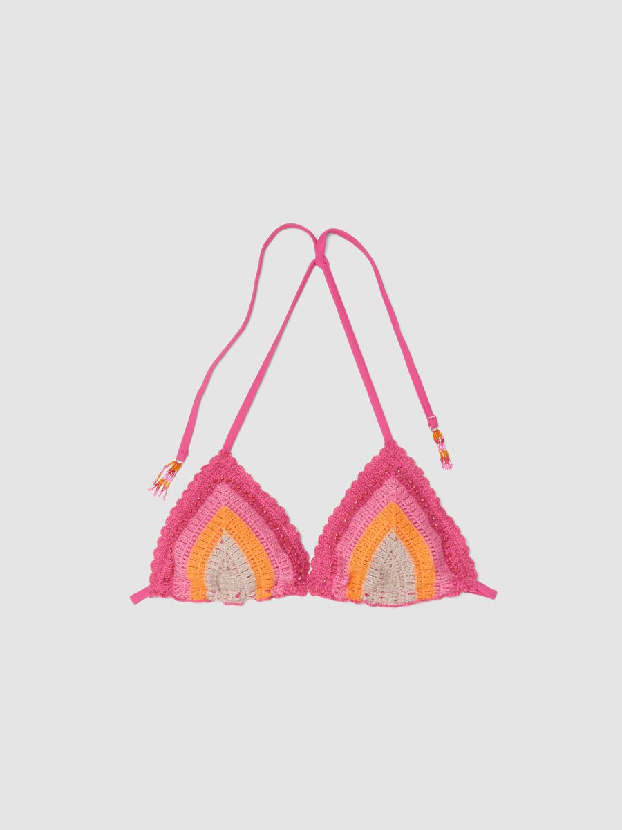 Haut de bikini triangle rose_4