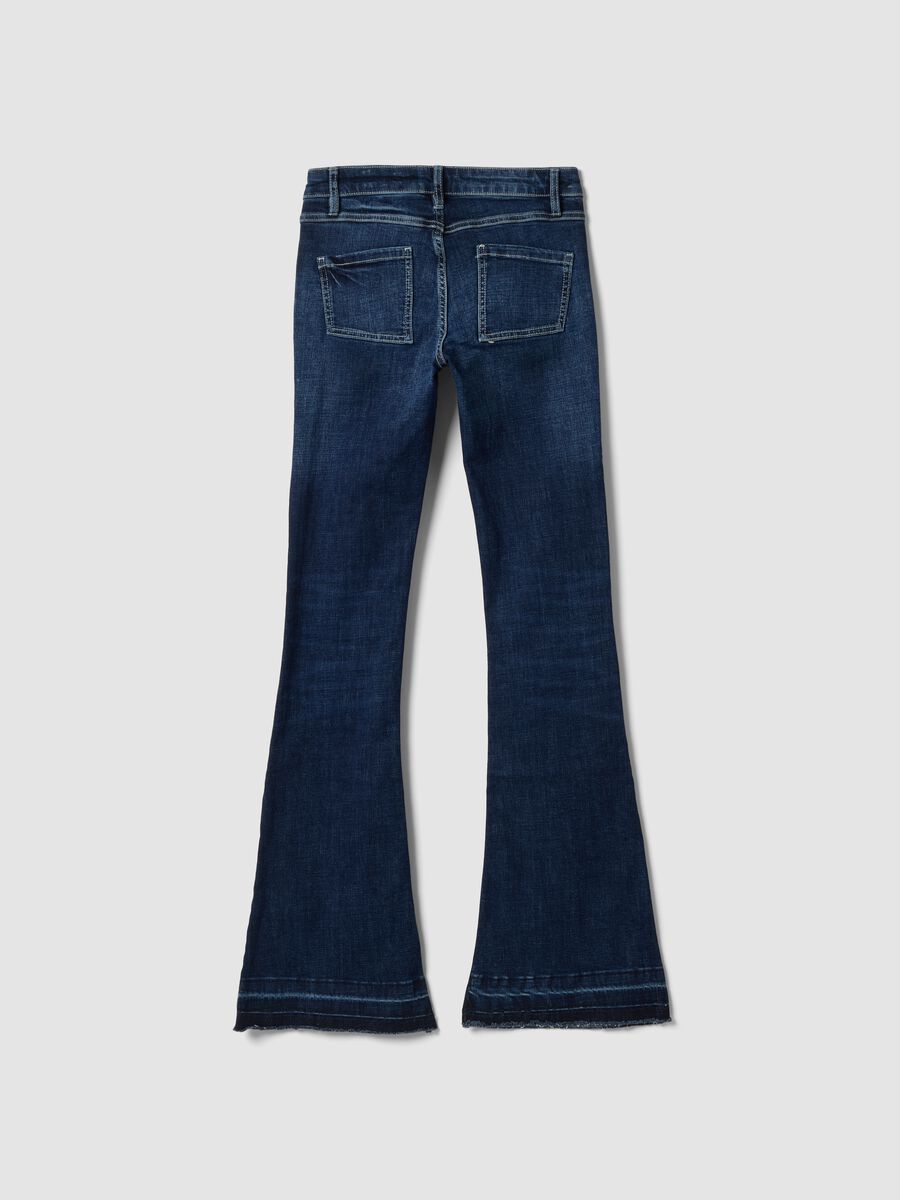 Slim Flare Denim Dark Blue Washed_1