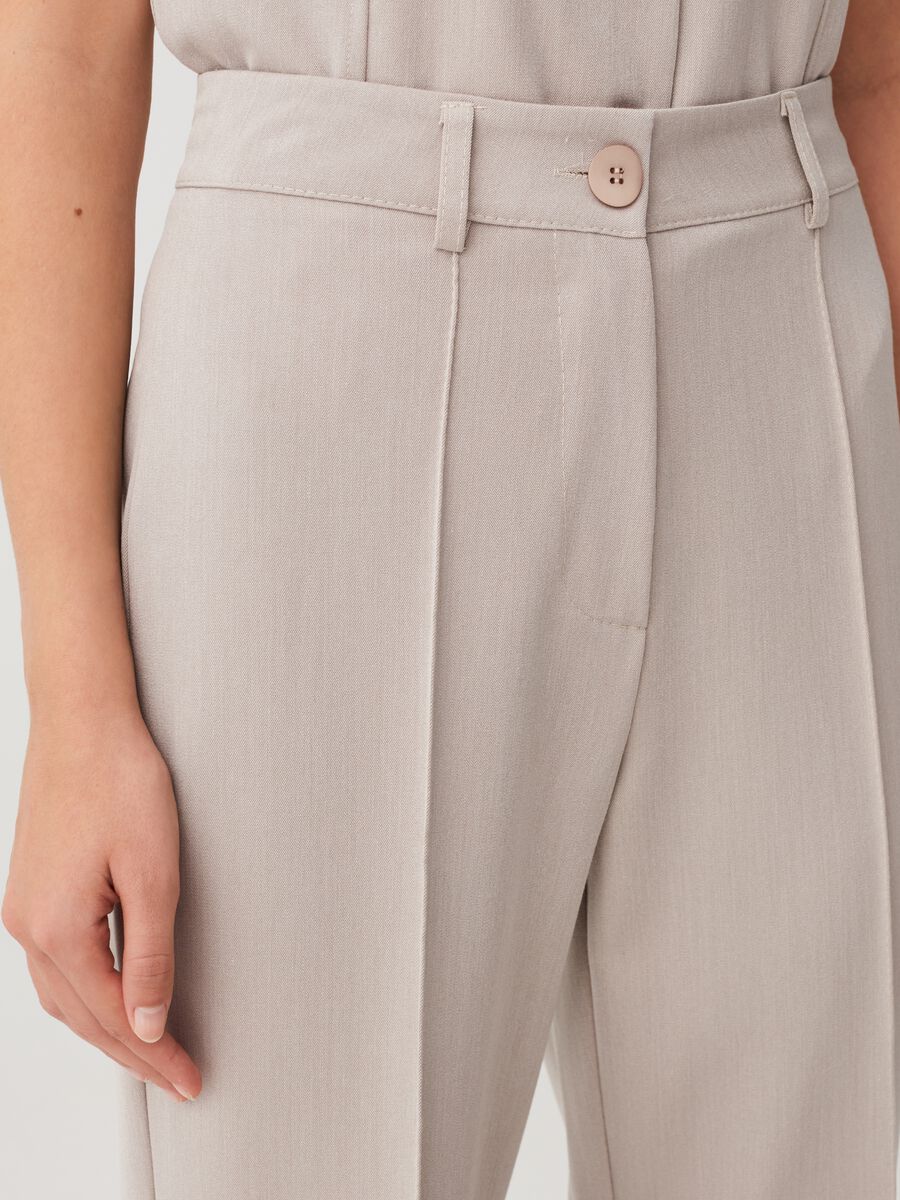 Palazzo trousers with raised stitching_3