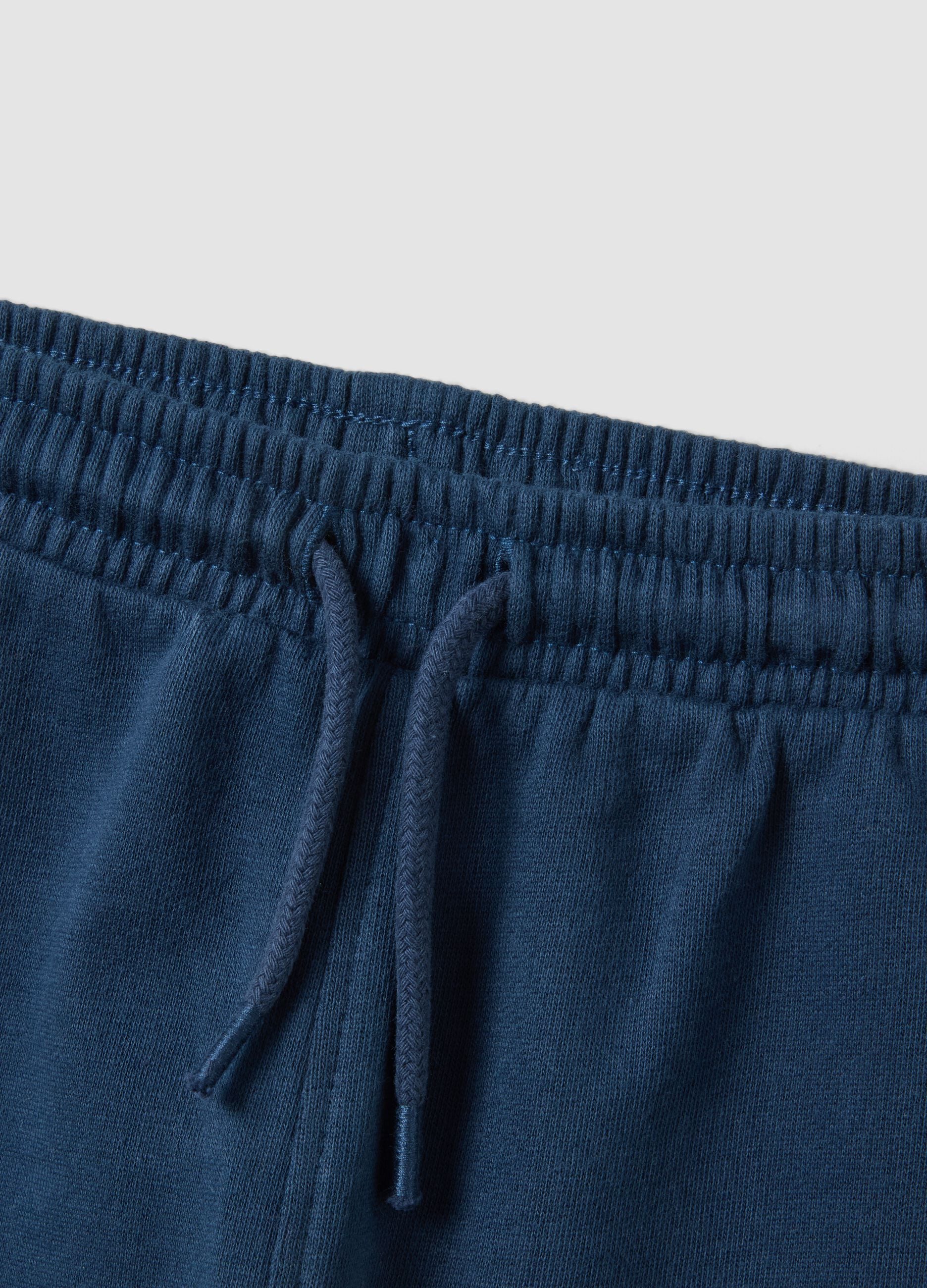 Blaue Jogginghose aus reiner Bio-Baumwolle mit Kordelzug f&uuml;r Jungen