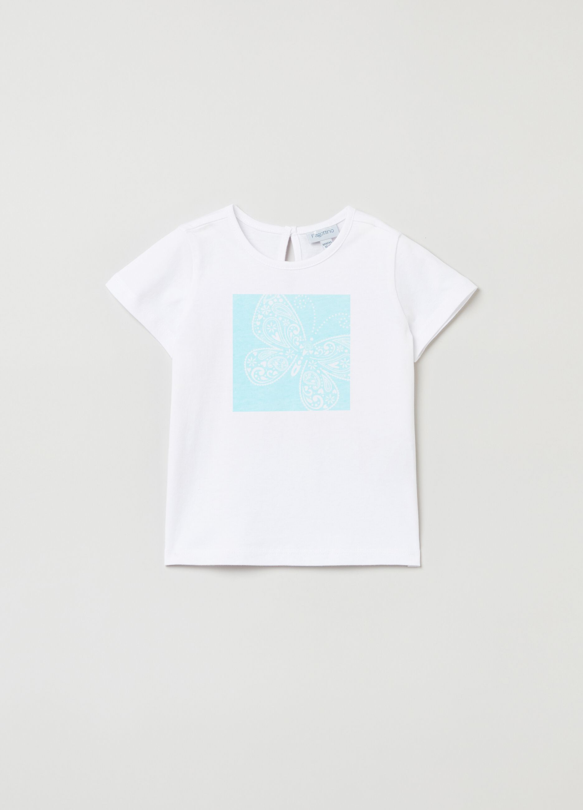 Camiseta de algodón con estampado de mariposa