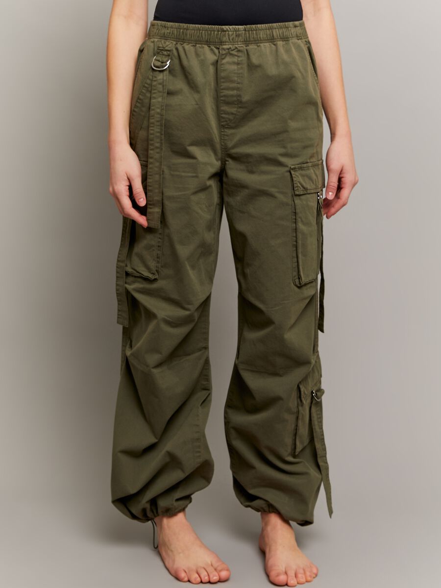 Cotton cargo parachute trousers_1