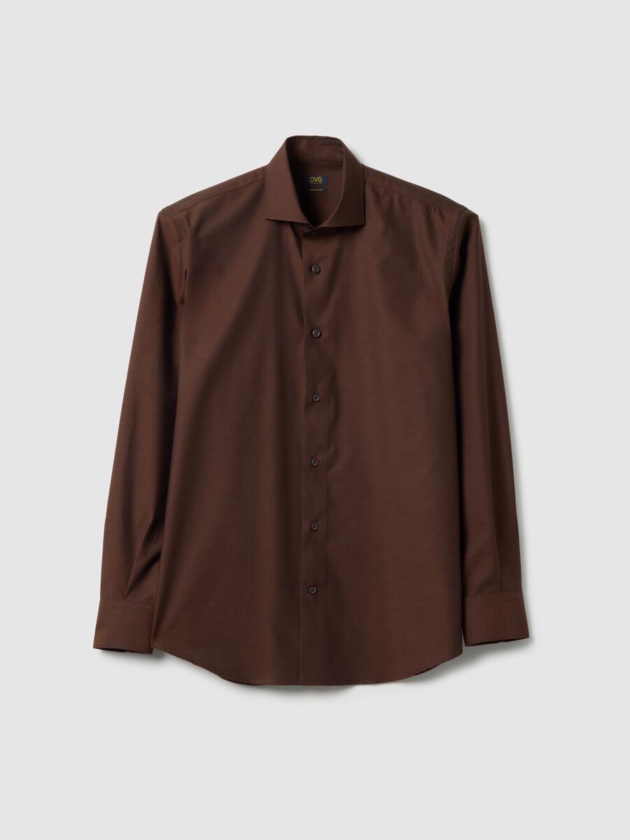 Pure cotton brown shirt regular fit easy iron_4