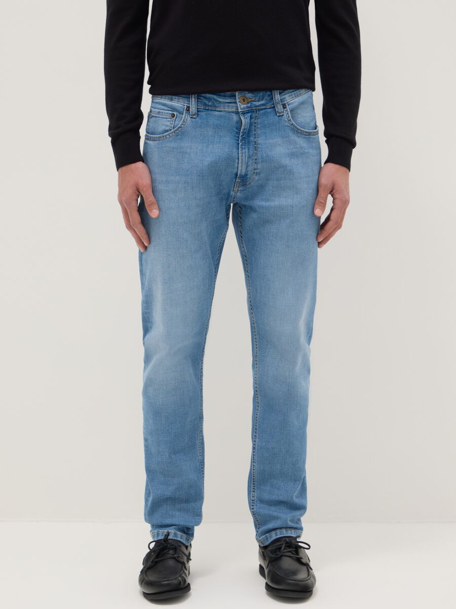 Slim Fit Stretch Cotton Light Blue Jeans_1