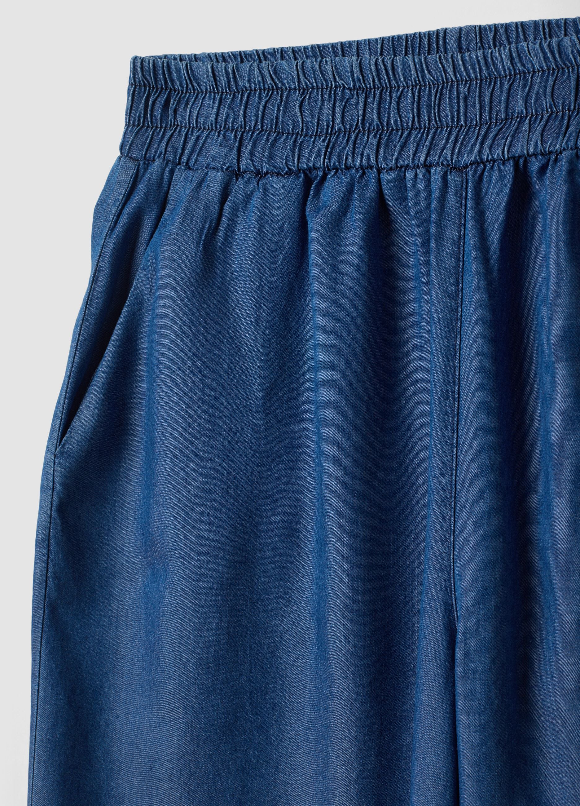 Blue palazzo trousers in pure lyocell