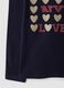 Blue pure organic cotton T-shirt with glitter heart print for girls_3
