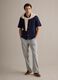 Men&rsquo;s blue organic cotton shirt with bowling collar_1