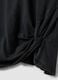 Black pure cotton regular fit T-shirt with knot detail_5