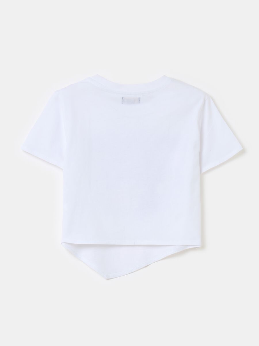 Camiseta asimétrica de algodón con estampado_1