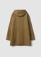 Brown rain jacket with hood, zip and snap-button fastening, regular fit_1