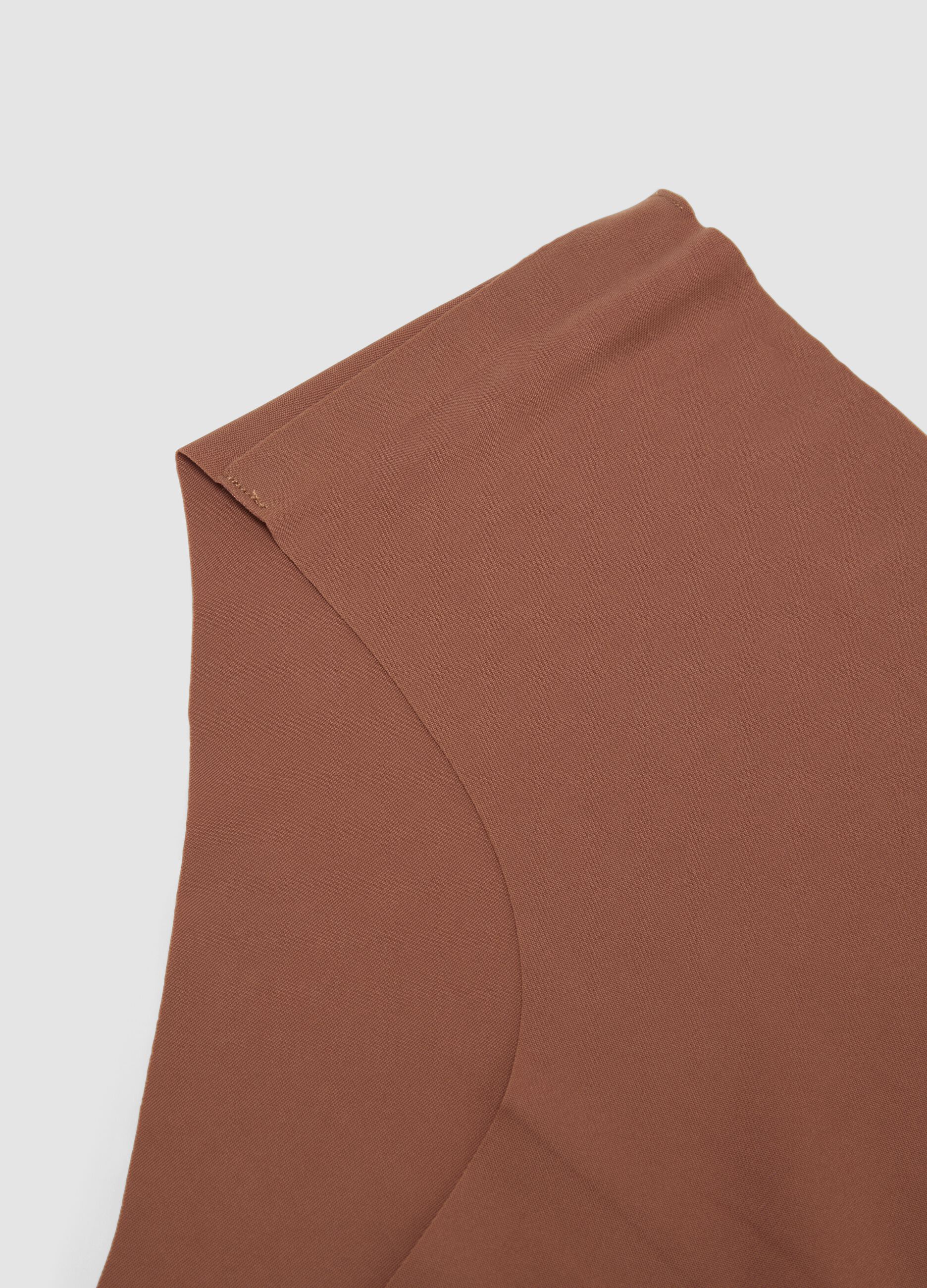Brown regular-waist stretch microfibre hipster briefs