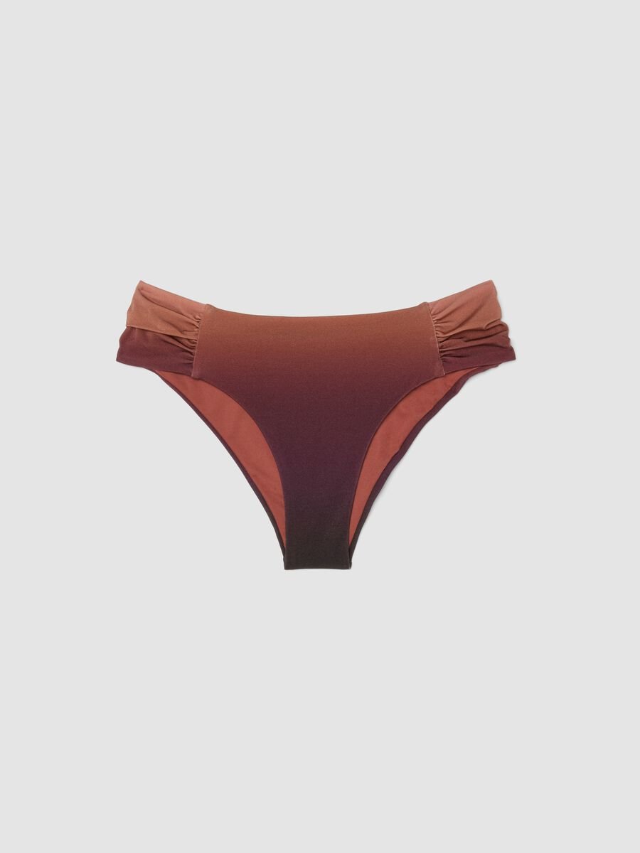 Slip da mare in tessuto elasticizzato marrone con effetto sfumato_0