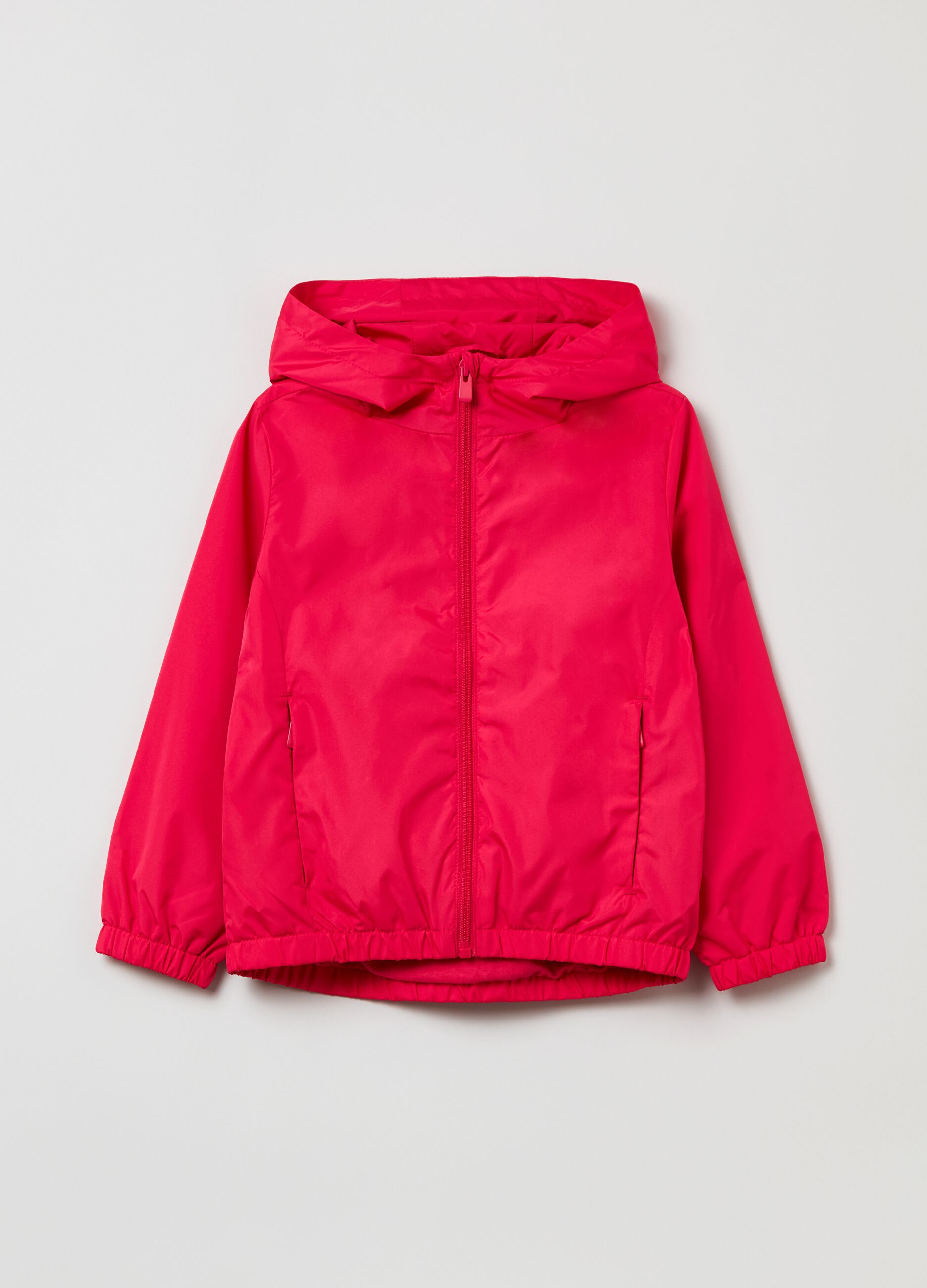 Waterproof full-zip jacket with hood