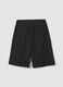 Grey wide-leg stretch viscose Bermuda shorts_6