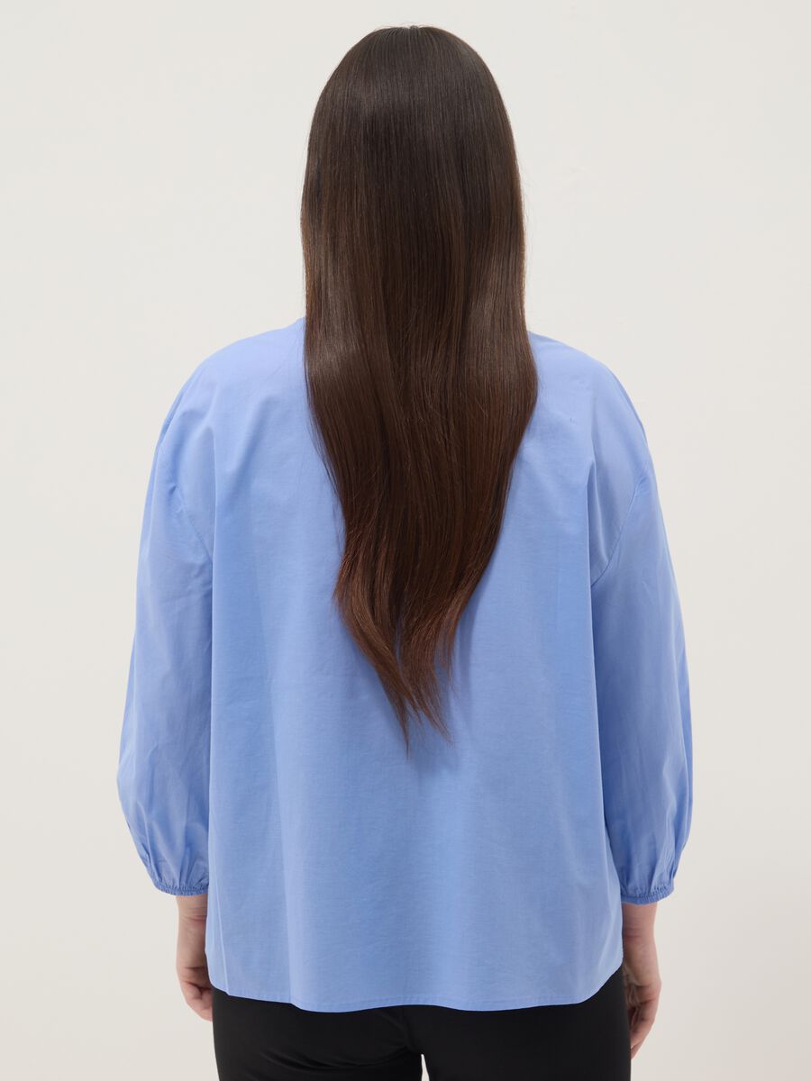 Light blue pure cotton shirt with embroidery_3