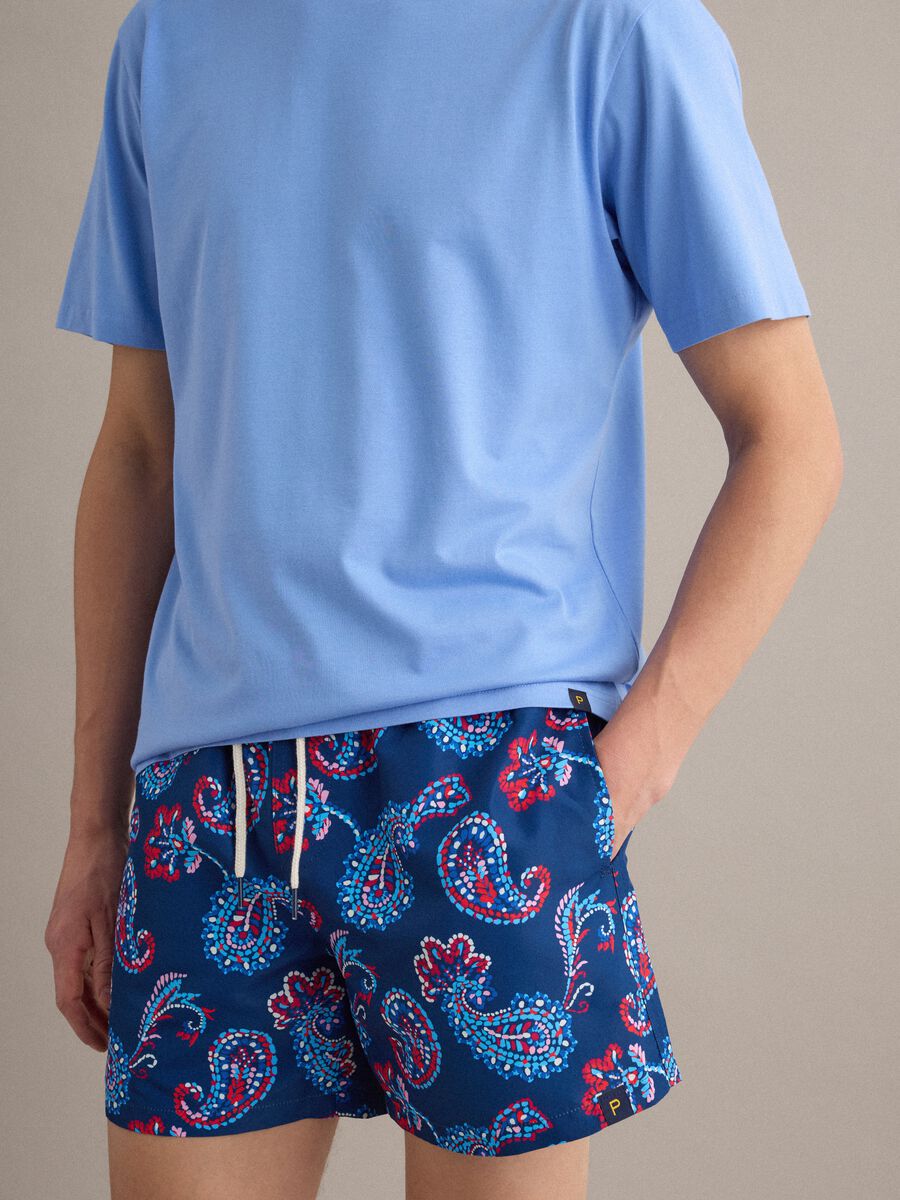 Blue paisley-print swim shorts_2