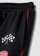 Pantaloni jogger neri in misto cotone con coulisse e logo Ducati_3