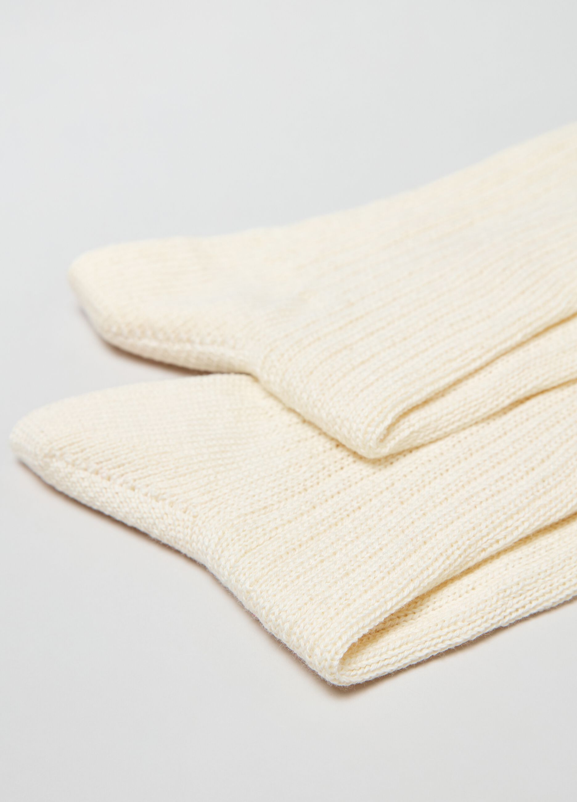 Socks with ribbed cotton