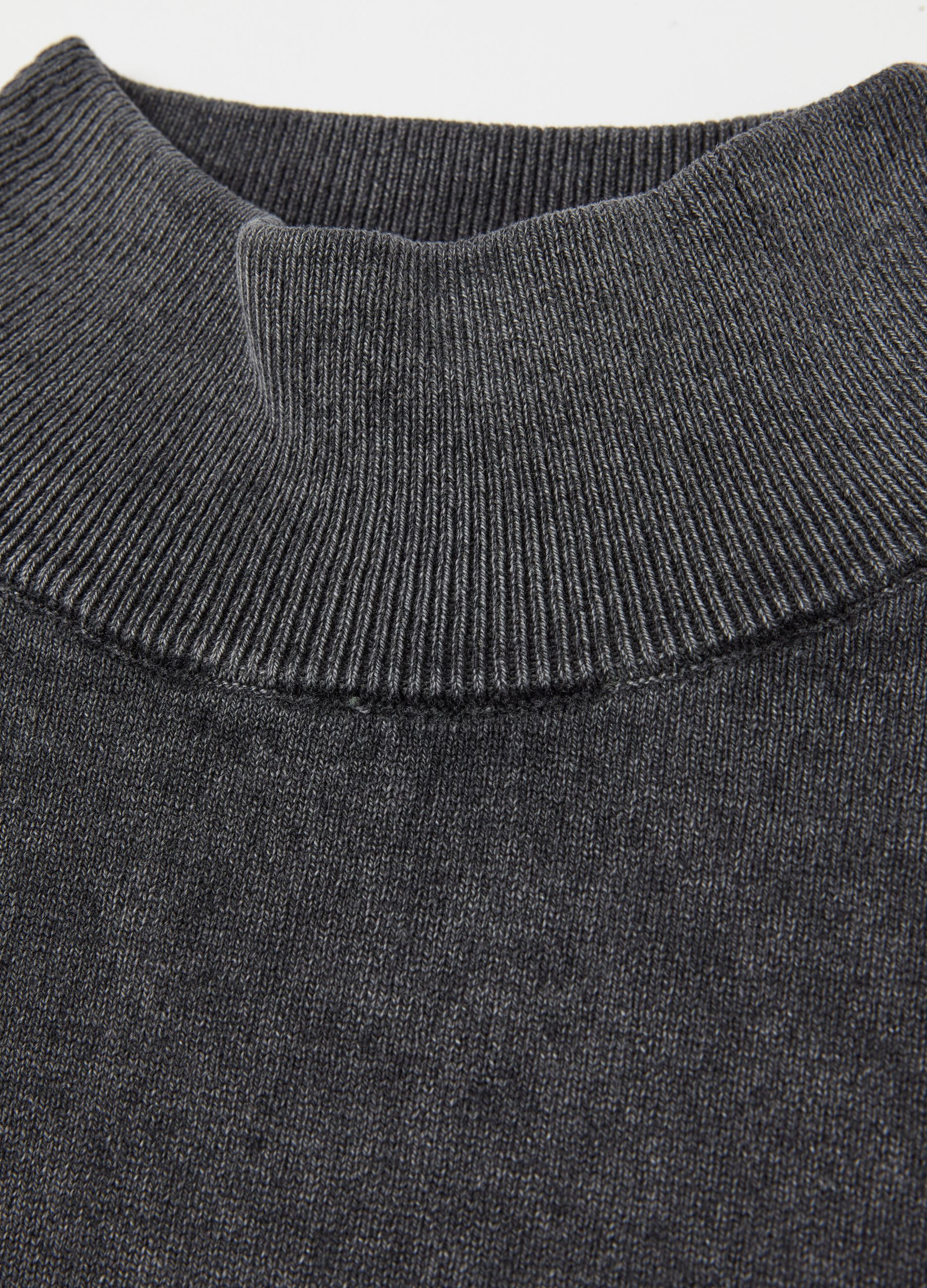 High Neck Knit Top Vintage Grey