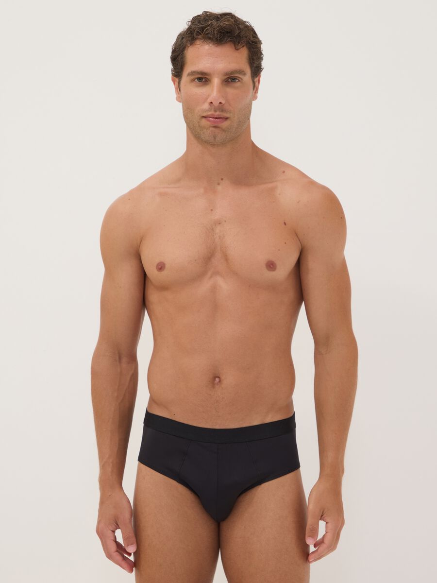 3er-Pack schwarze Slips aus elastischer Mikrofaser_0