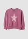 Sudadera morada de puro algod&oacute;n con estampado de estrella, corte regular para ni&ntilde;a_0