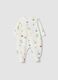 White newborn pure cotton sleepsuit with designs_0