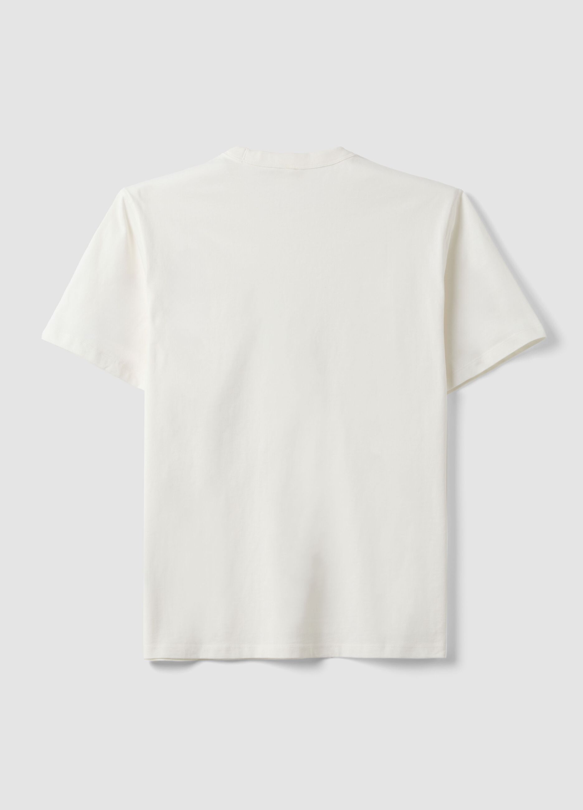 Weisses T-Shirt aus reiner Baumwolle mit Rundhalsausschnitt, Relaxed Fit