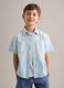 Light blue pure cotton short-sleeve shirt_0