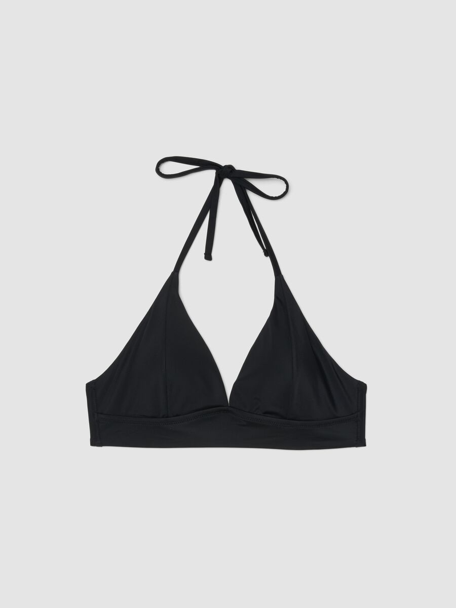 Schwarzes, elastisches Bikini-Top mit herausnehmbarer Polsterung_4