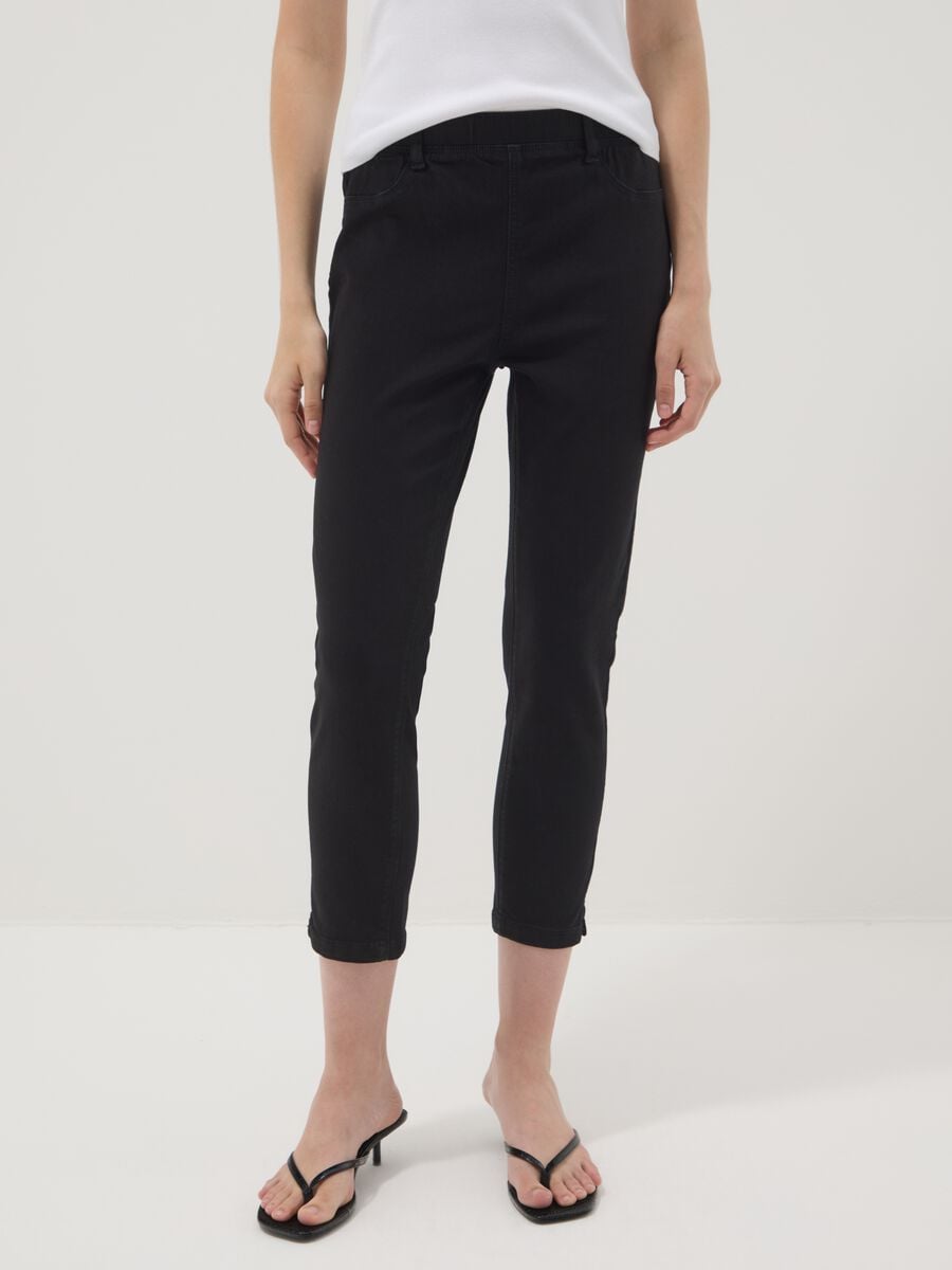 Schwarz Stretch-Denim-Mischgewebe Skinny-Fit Jeans_1