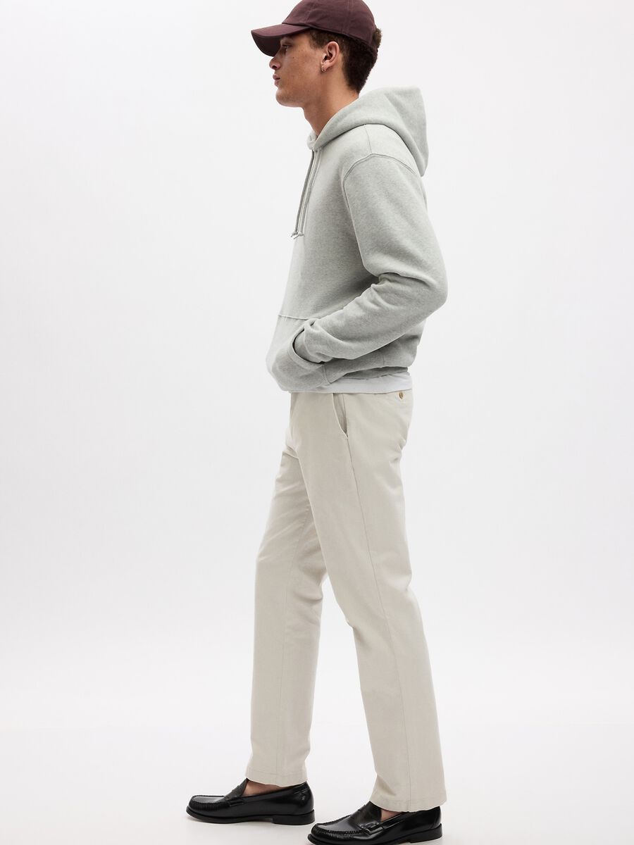 Pantalone straight fit in cotone stretch_1
