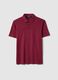Red regular fit linen-cotton blend polo shirt_4