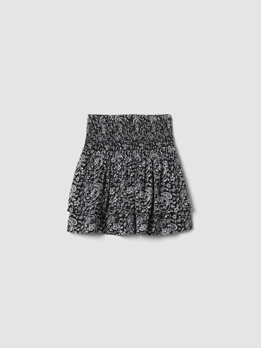 Falda mini multicolor de viscosa pura para ni&ntilde;a con estampado paisley_3