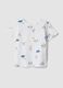 White organic cotton boys&rsquo; T-shirt with car print_0