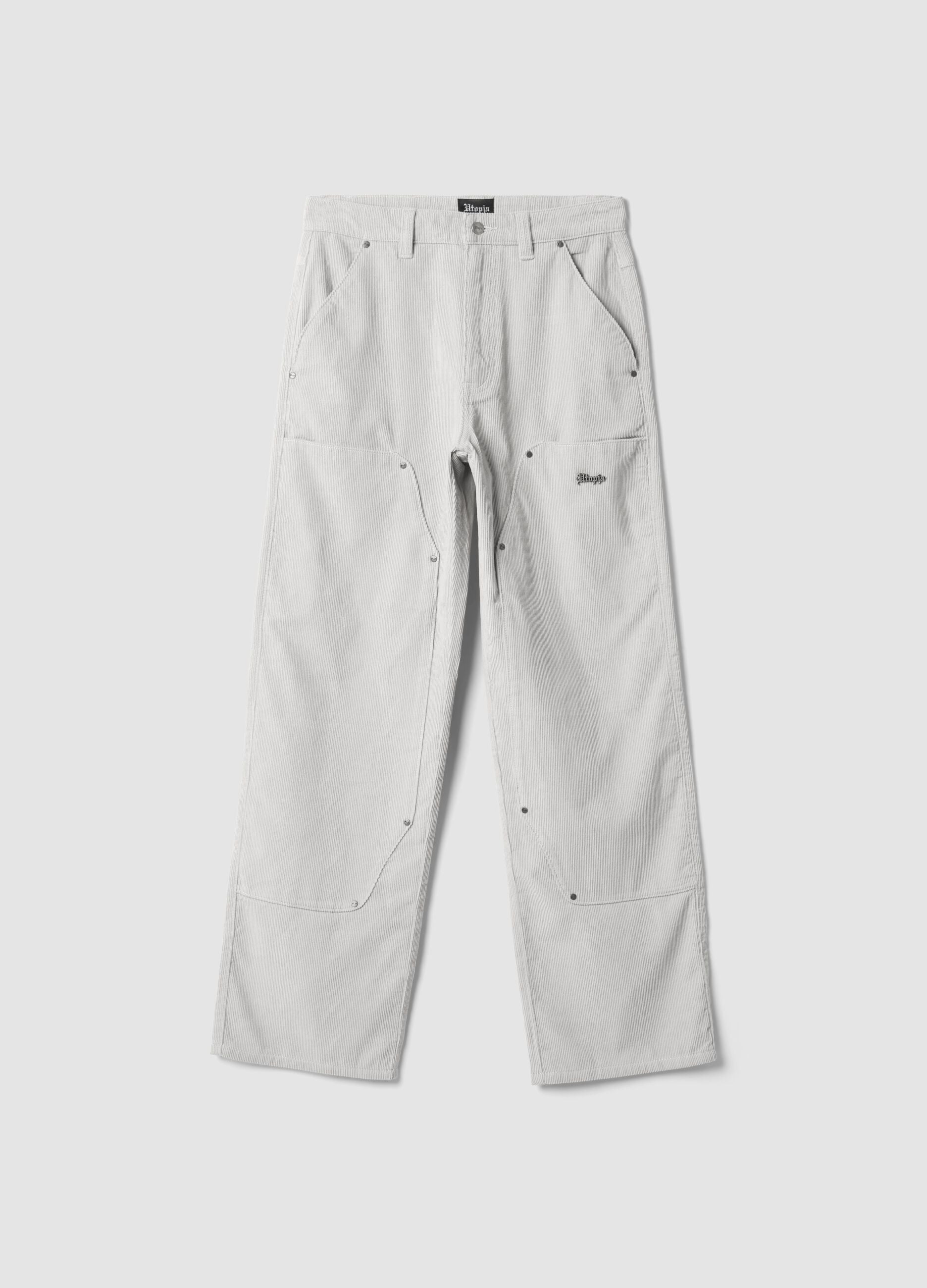 Cord-Carpenter-Hose Hellbeige