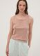 Top interior bege canelado em mistura de algod&atilde;o e viscose com decote henley_0