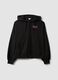 Black cotton-blend hooded sweatshirt with logo_0
