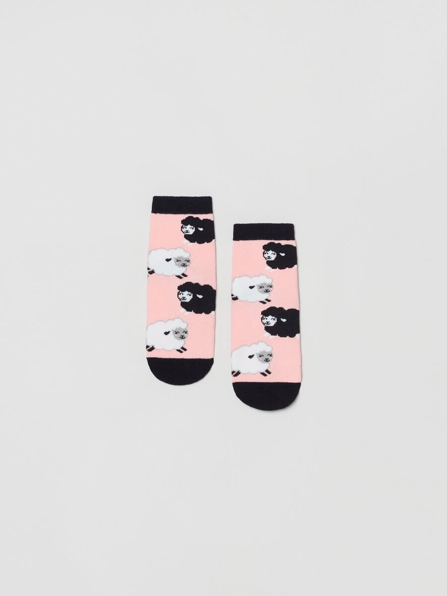 Stretch slipper socks with design_0