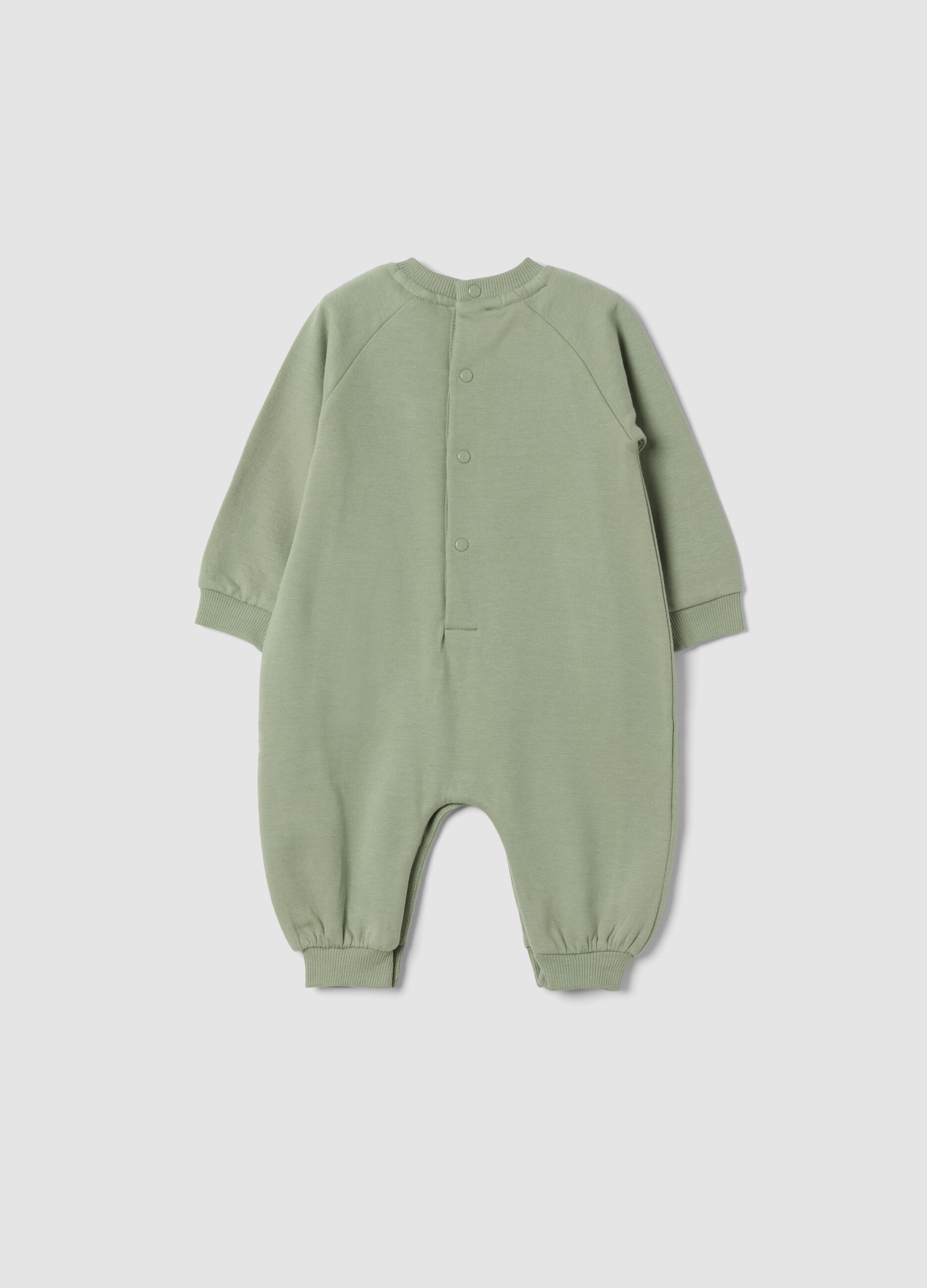 Babygrow verde em algod&atilde;o org&acirc;nico puro com estampado Toy Story