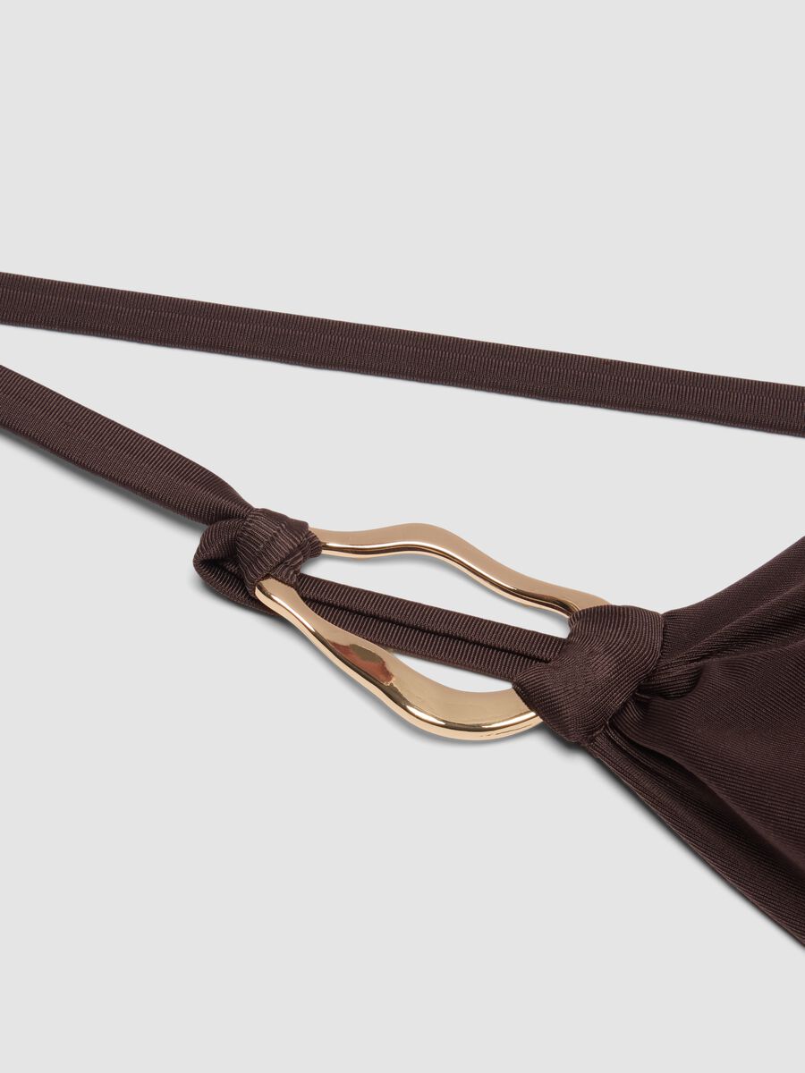 Brown one-shoulder swimsuit in stretch fabric_5