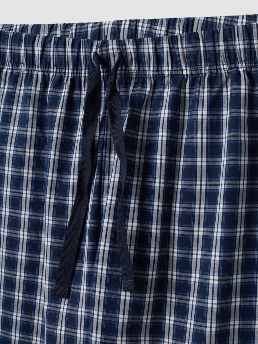 Navy organic cotton pyjamas with grandad collar, regular fit_5