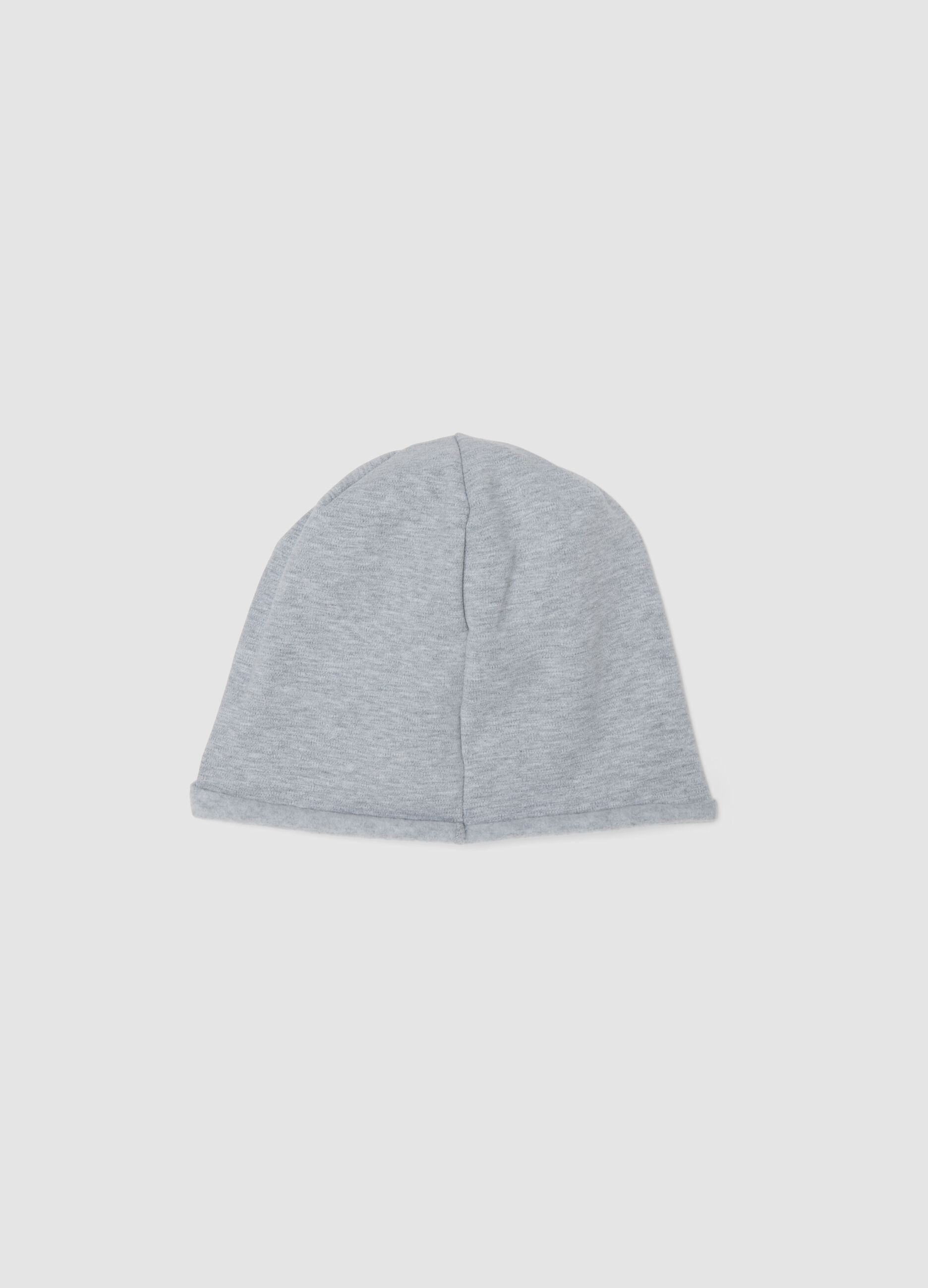 Grey stretch cotton jersey hat with Mickey print for boys