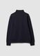 Sweatshirt azul em mistura de algod&atilde;o com gola redonda e fecho de correr, regular fit_6