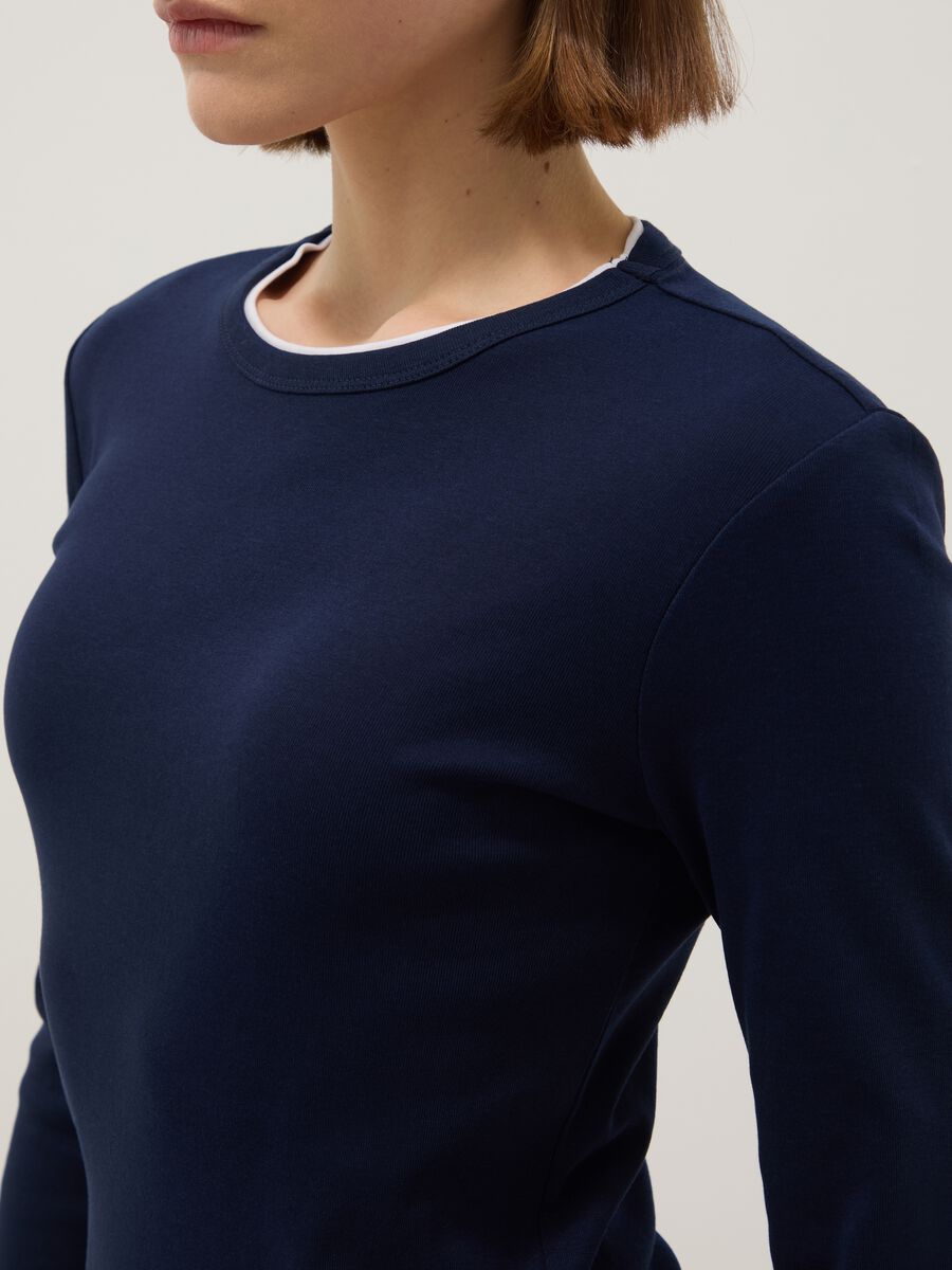 Pure Cotton Blue Long Sleeve Regular Fit Shirt_3